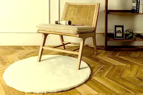 TAPPETO REX TAVŞANI YUVARLAK POST HALI, KREM, 80X80