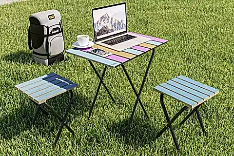 BİNO BAHÇE BİSTRO MASA SANDALYE TAKIMI, MAVİ