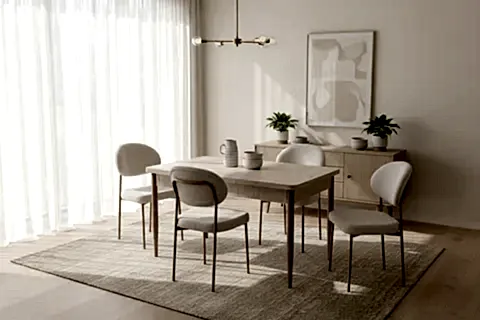 KELEBEK MASA, DAMLA SANDALYE TAKIMI, TRAVERTEN, 130X80