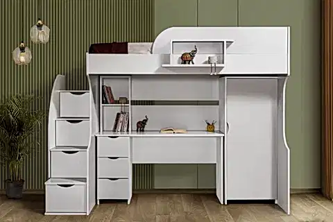 LİTERA RANZA DOLAP ÇALIŞMA MASASI, BEYAZ