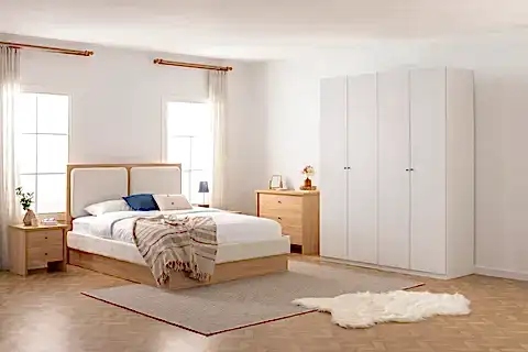 LUNA NOX, PANDİA YATAK ODASI TAKIMI, BEYAZ, 4 KAPAKLI