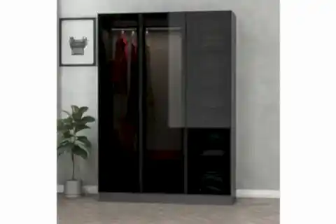 KALE GARDIROP, 3 CAM KAPAKLI, SİYAH ANTRASİT, 190 CM