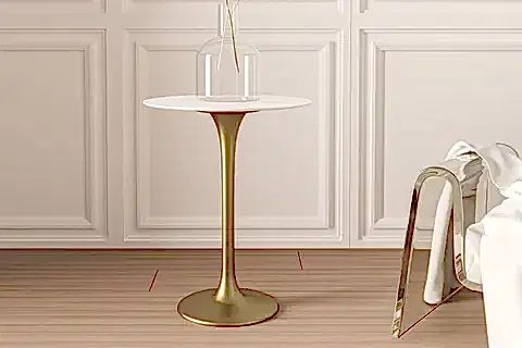 TULİP YAN SEHPA, PİRİNÇ BEYAZ MERMER