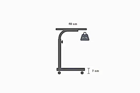 YÜKSEKLİK AYARLI LAPTOP SEHPASI, ANTRASİT, 70X40