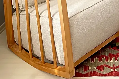 EVODEKO SALLANAN TEDDY KOLTUK, BEJ, AHŞAP AYAK