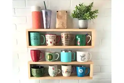 DFN WOOD MASİF AHŞAP DUVAR BANYO RAFI, İKİLİ, 45X16X10