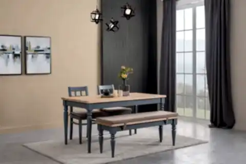 KOSOVA AHŞAP MASA VE BENCH TAKIMI, 120X80