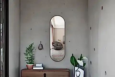 MARSAH HOME ÇİFT TARAF OVAL METAL ÇERÇEVELİ AYNA, SİYAH