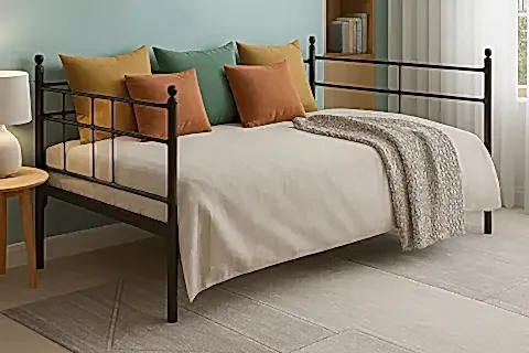 SOHO DAYBED TEK KİŞİLİK SİYAH, METAL KARYOLA, 90X200