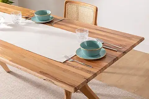 MSM DİKDÖRTGEN MASİF KAYIN YEMEK MASASI, 80X180