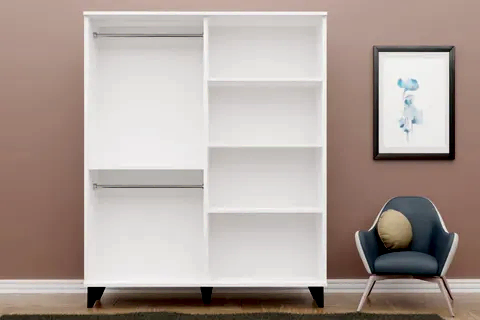 HAYAL AYAKLI  GARDIROP, 4 KAPAKLI, SİYAH KULPLU,GM 050-A