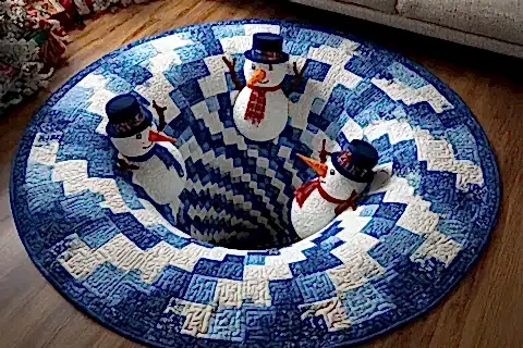 SNOWMAN YILBAŞI TEMALI HALI, 511 YNG 80X80CM