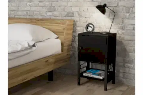 MARİA PREMIUM KOMODİN, METAL AYAKLI, SİYAH