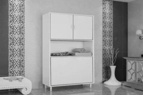 MODİLAYN NUVANO BANYO DOLABI, SEPETLİ, BEYAZ