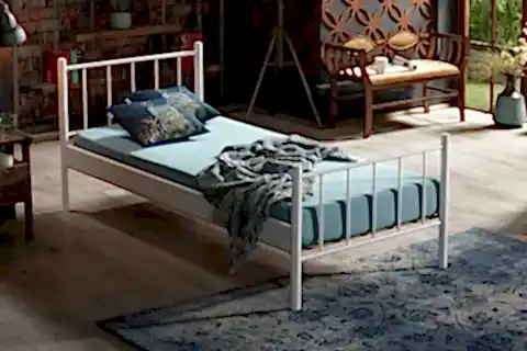 FALEZ METAL KARYOLA, BEYAZ, 90X190