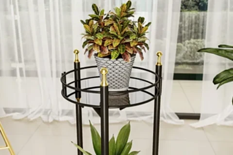 BİNO SAKSILIK BAHÇE BALKON STANDI, 2 KATLI, SİYAH