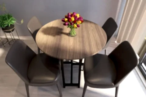 LİNA YUVARLAK KATLANIR MASA, 90X90