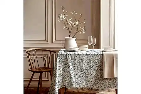 VİNTAGE KELEBEK PAMUK MASA ÖRTÜSÜ, 100X100 CM