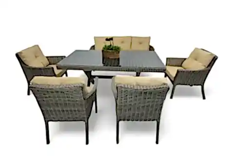 PREMİUM OKYANUS RATTAN BAHÇE YEMEK MASASI TAKIMI