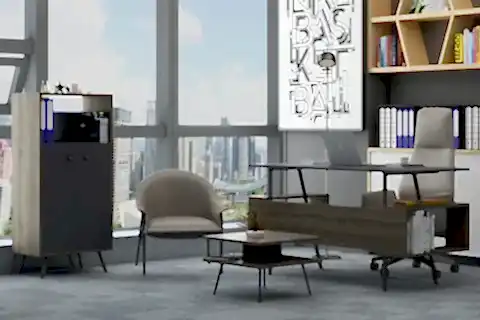 LAGOMOOD İRONY RASHA OFİS TAKIMI, ANTRASİT CEVİZ