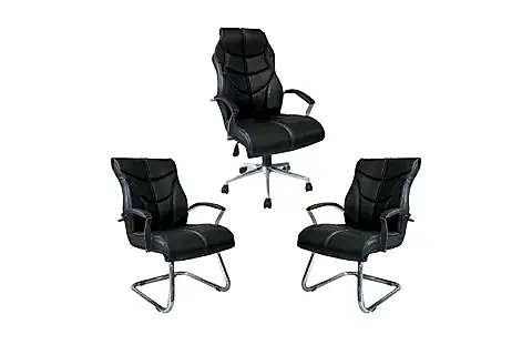 HAYAL DERİ MAKAM OFİS SANDALYESİ, SİYAH