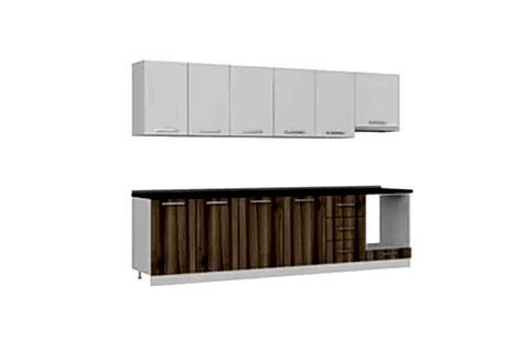 MİNAR BADE 300 CM MUTFAK DOLABI BEYAZ DORE 300-D6