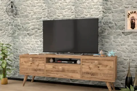 PENTA AHŞAP AYAKLI ATLANTİK ÇAM 160 CM TV SEHPASI