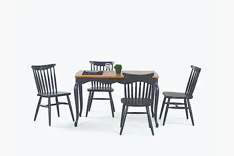 ADA LÜKENS MASA KIRLANGIÇ SANDALYE, MEŞE ANTRASİT, 125X80