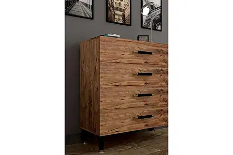 SOUND ŞİFONYER, KAHVE, 4 ÇEKMECELİ