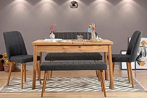 STORMİ AÇILIR MASA TAKIMI, ATLANTİK ANTRASİT 1053, 120X75