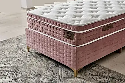 BELLA BAZA BAŞLIK YATAK SETİ, PEMBE, 90X190