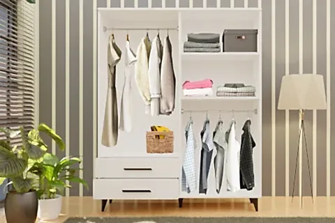 NOVADO AYAKLI GARDIROP, 4 KAPAKLI, SİYAH KULPLU, GM 070-A