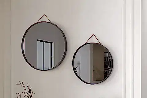 MİRORA İKİLİ YUVARLAK DUVAR AYNASI, ANTRASİT, 60-48 CM