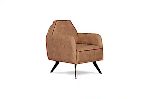 SPE CNC KESİM SİYAH METAL AYAKLI TEKLİ KANEPE, SÜTLÜ KAHVE