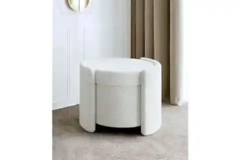 BERLİN SANDIKLI TEDDY PUF, BEYAZ