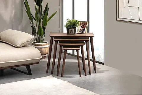 VEGA ZİGON SEHPA, DÖRTLÜ, CEVİZ