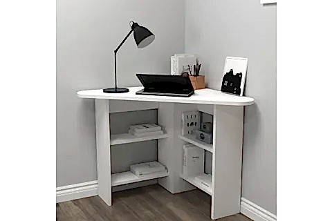 CORNER KÖŞE RAFLI ÇALIŞMA MASASI, BEYAZ