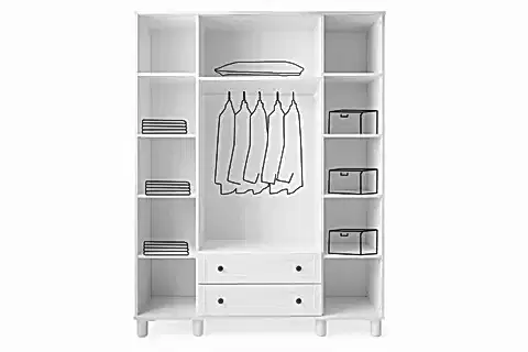 NOLA GARDIROP, BEYAZ, 4 KAPAKLI