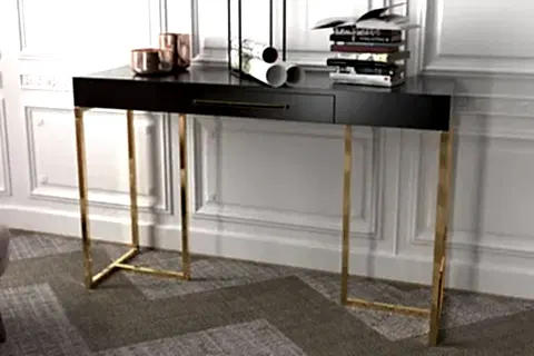 DEFNE DRESUAR, PİRİNÇ AYAK SİYAH LAKE TABLA