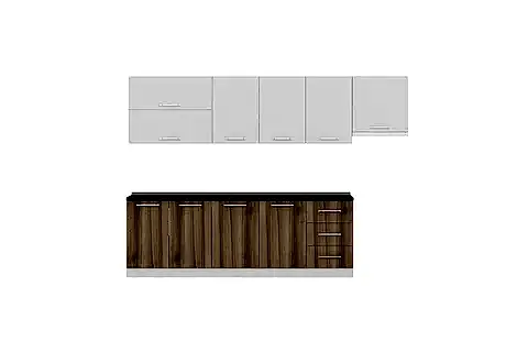 MİNAR BADE 300 CM MUTFAK DOLABI BEYAZ DORE 300-D8