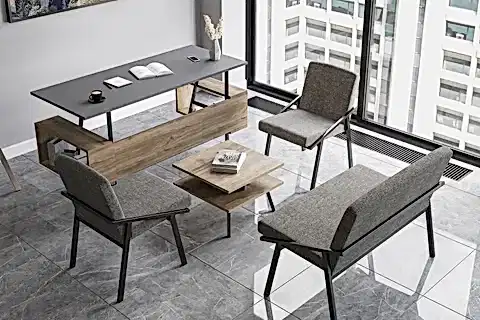 LAGOMOOD İRONY OFİS KOLTUK TAKIMI, ANTRASİT