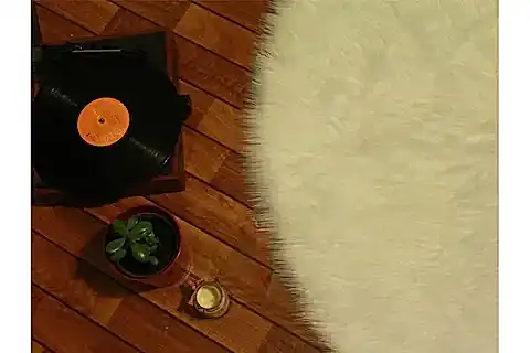 AKRİLİK KUZU POST HALI YUVARLAK KREM 100X100