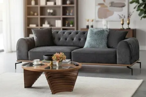 JAZZ KAPİTONELİ ÜÇLÜ KOLTUK, ANTRASİT, KUMAŞ DEĞİŞİMLİ