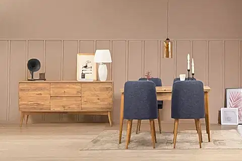 VİNA AÇILIR MUTFAK MASASI TAKIMI, LACİVERT, 130X80