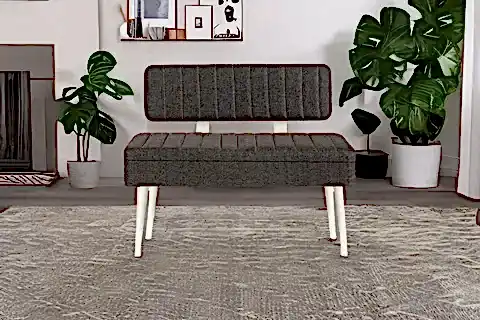 VİNA KUMAŞLI SANDIKLI BANK, BEYAZ ANTRASİT 1053