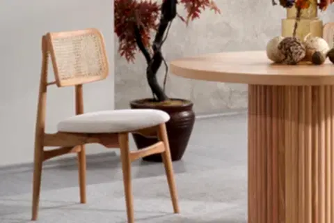 PALMA AHŞAP MASA TAKIMI, NATURAL, 100X100