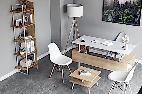 LAGOMOOD İRONY POLY OFİS TAKIMI, MEŞE BEYAZ