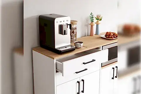 LAVO ÇOK AMAÇLI KAHVE KÖŞESİ DOLABI, 4 KAPAKLI 2 ÇEKMECELİ