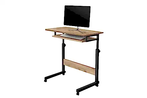 YÜKSEKLİK AYARLI KLAVYELİKLİ LAPTOP SEHPASI, ÇAM, 70X40