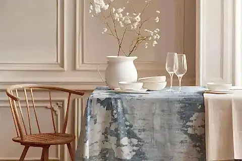 OKYANUS ESİNTİSİ PAMUK MASA ÖRTÜSÜ, 100X100 CM